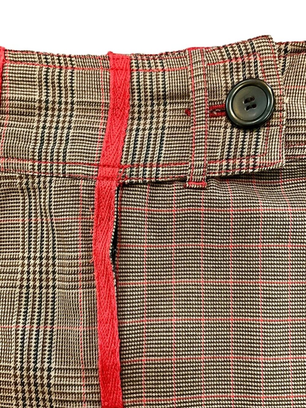 Promod Asymmetrical Plaid Skirt Red Trim Size EU 38 France - Picture 4 of 10